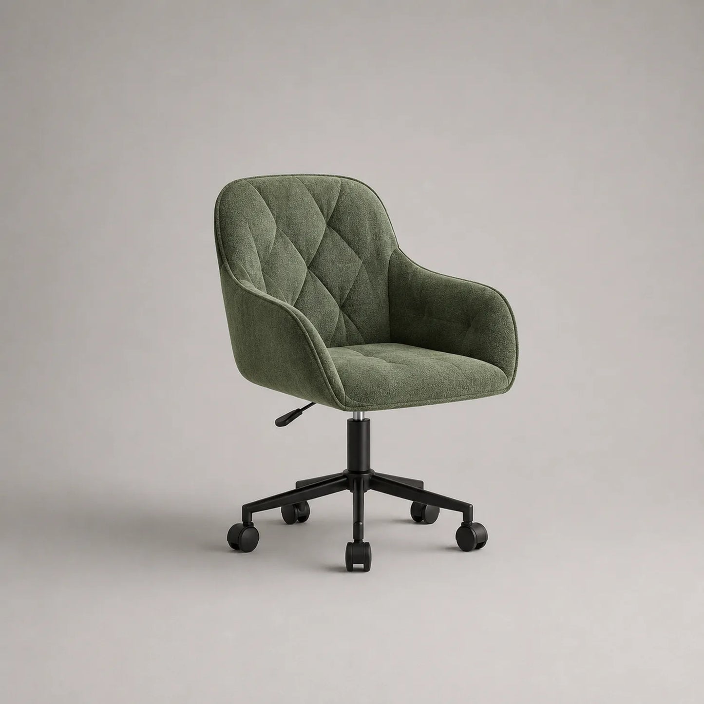 Bürostuhl Drehstuhl Höhenverstellbar Grüner Polyester Metallrahmen