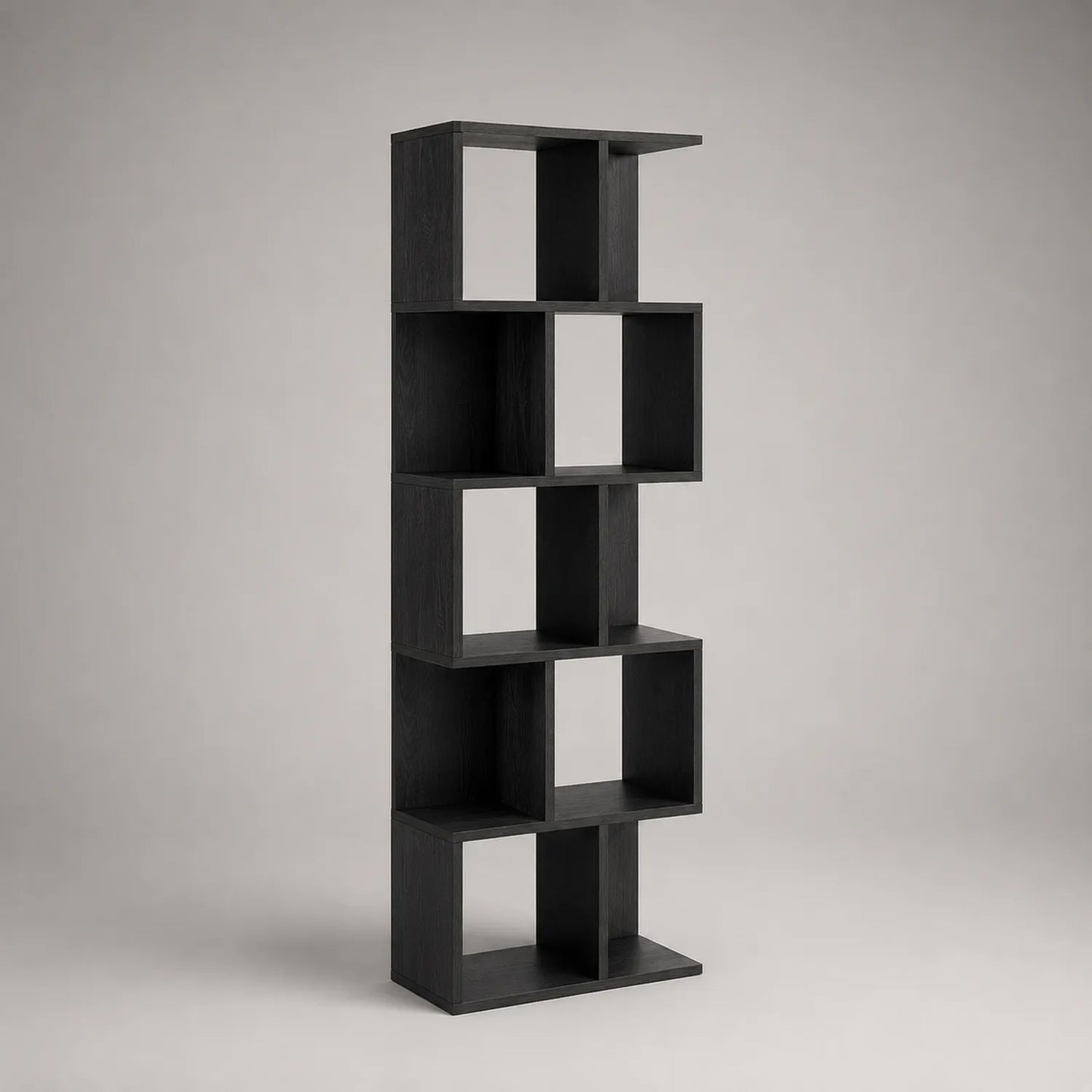 Standregal aus Holzoptik Schwarz 180x60x30 cm