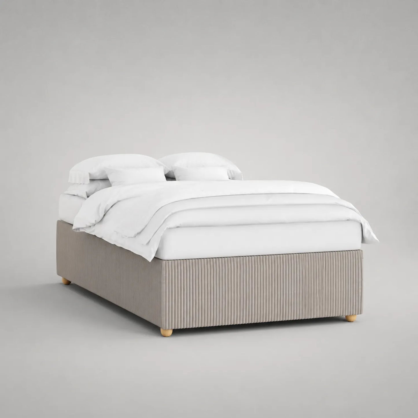 Bett mit Polyesterbezug Beige 200x180 cm