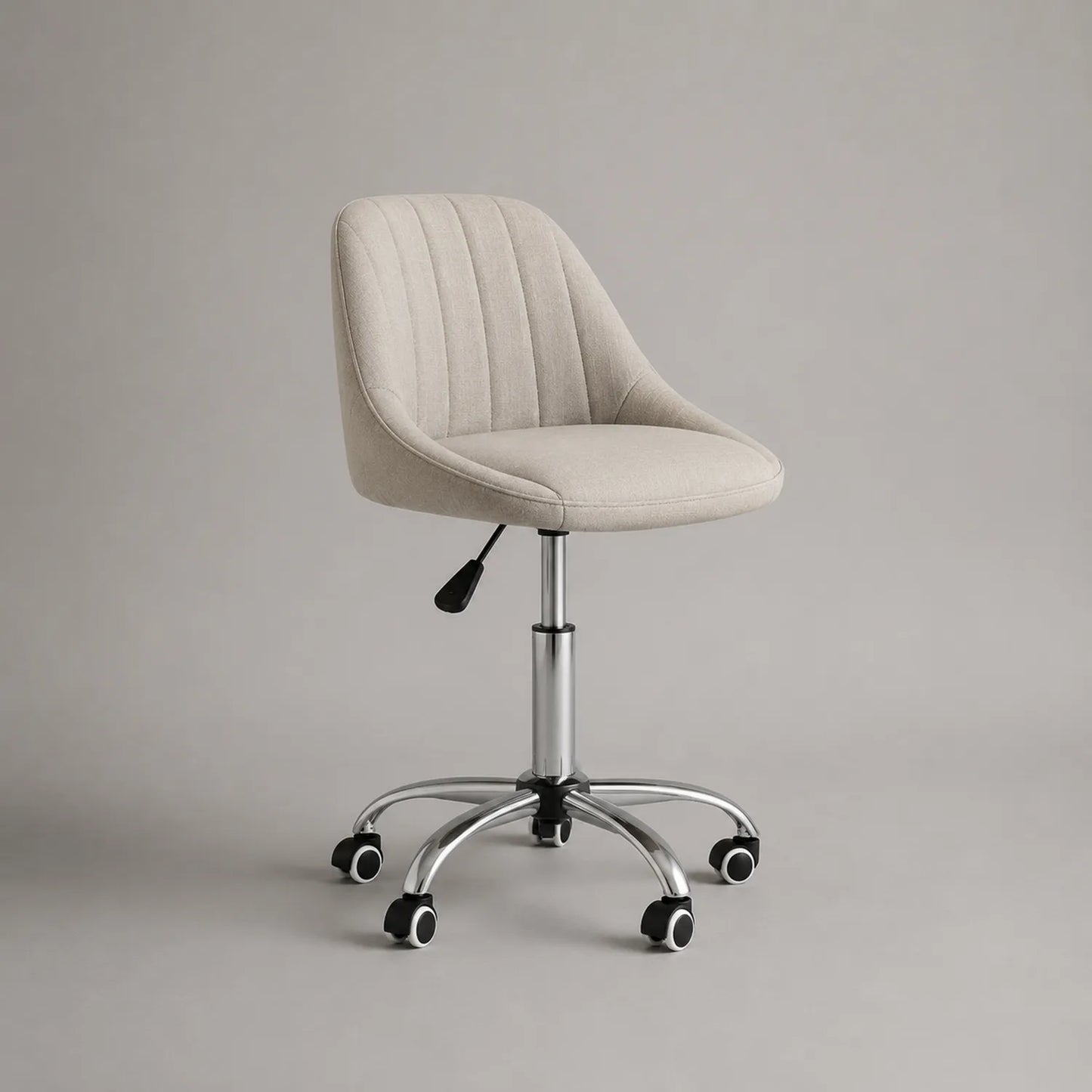 Bürostuhl Höhenverstellbar Beige Polyester Metallgestell