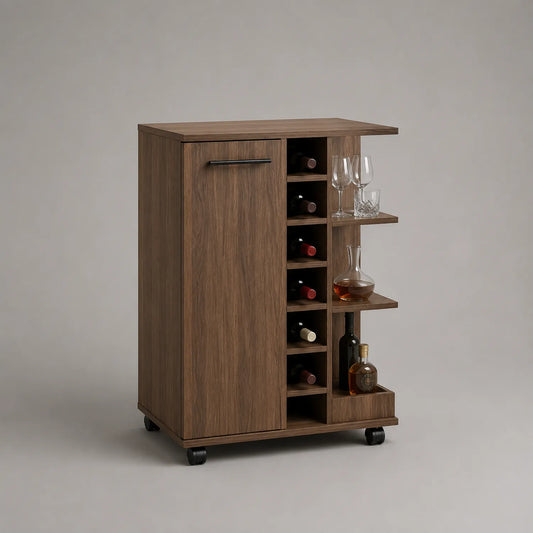 Barschrank mit Rollen aus Holz 85cm Hoch
