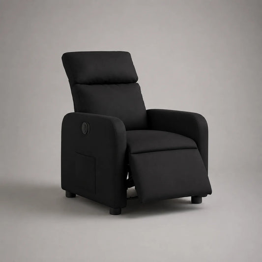 Schwarzer Stoff-Relaxsessel 98x64x68cm