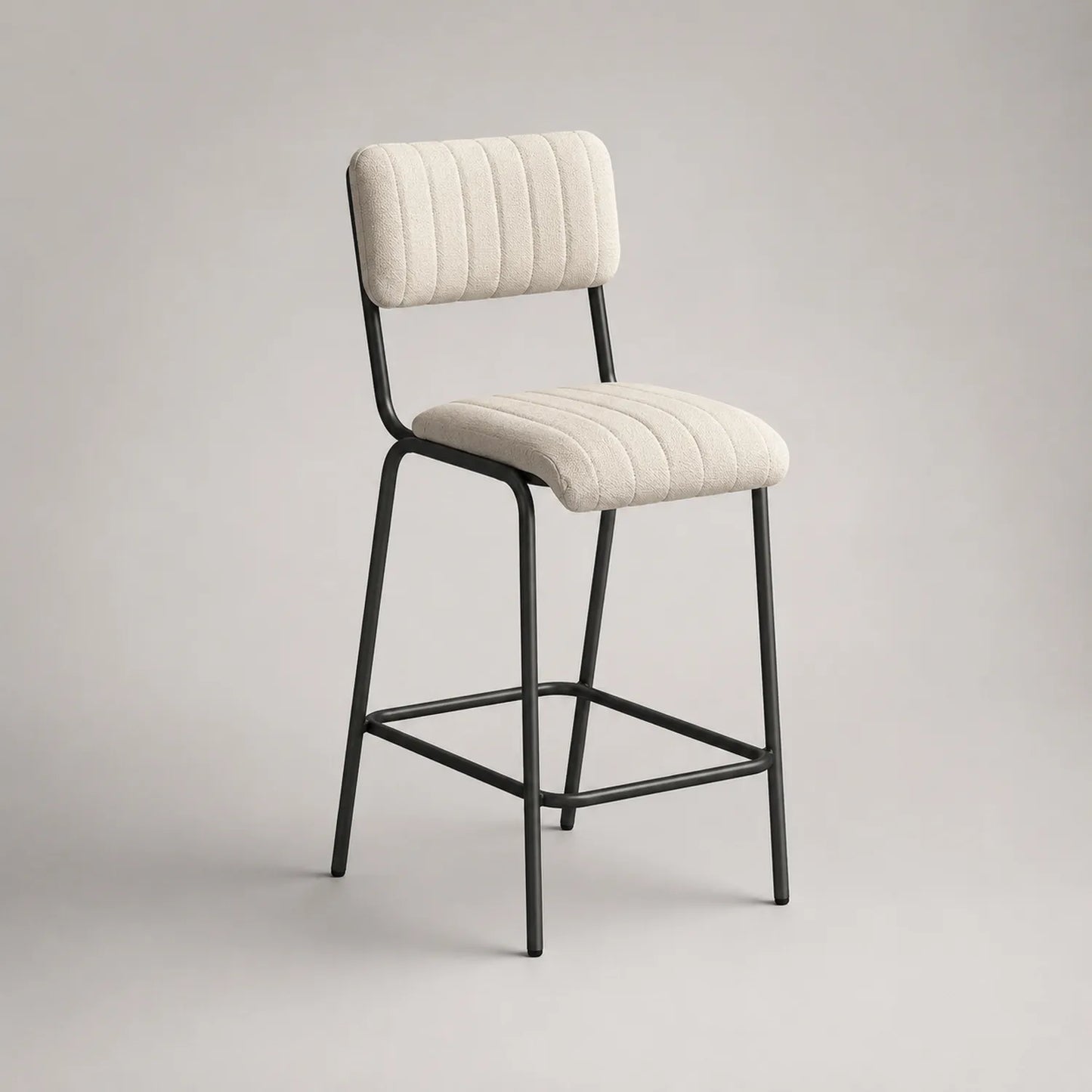 Metall Barhocker mit Polyesterpolsterung Beige 105cm