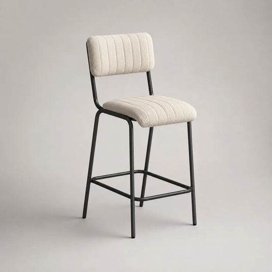 Metall Barhocker mit Polyesterpolsterung Beige 105cm