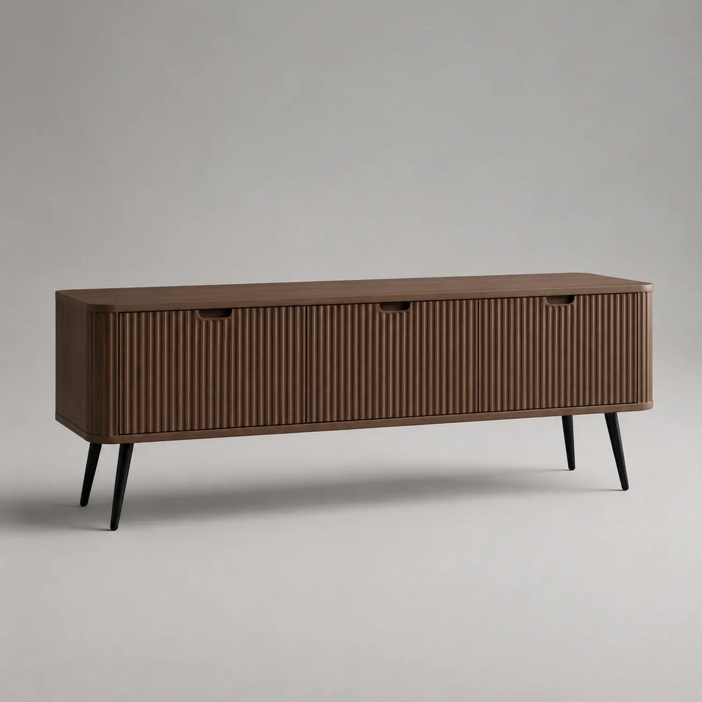 TV-Schrank Walnussholz mit Metallbeinen 150cm Braun