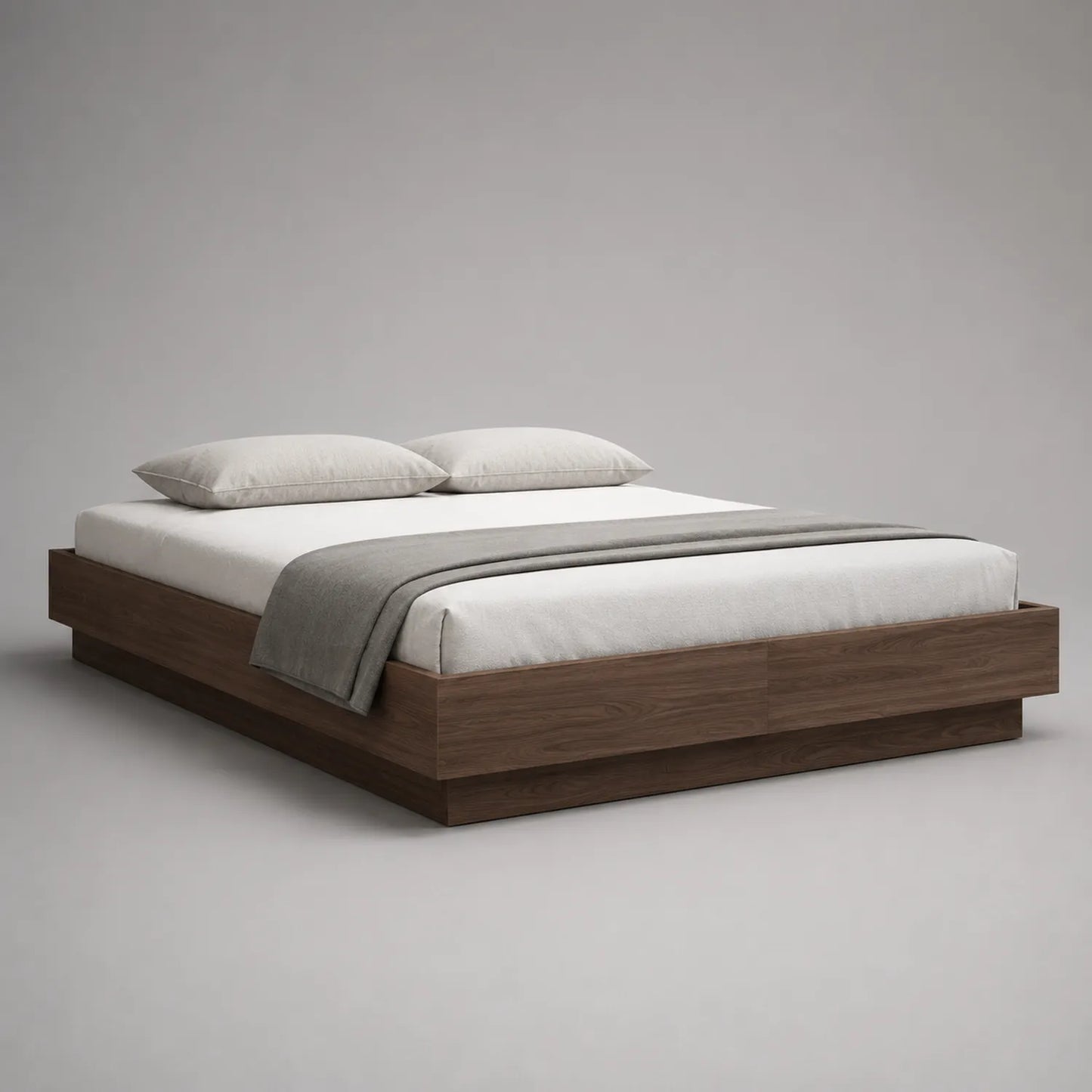 Holzbett mit Matratze und Kissen 200x180 cm Dunkelbraun
