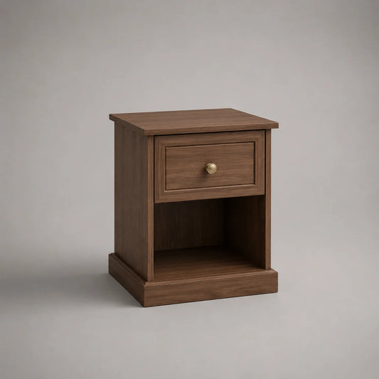 Nachttisch aus Eichenholz mit Schublade Braun 60x40x30cm