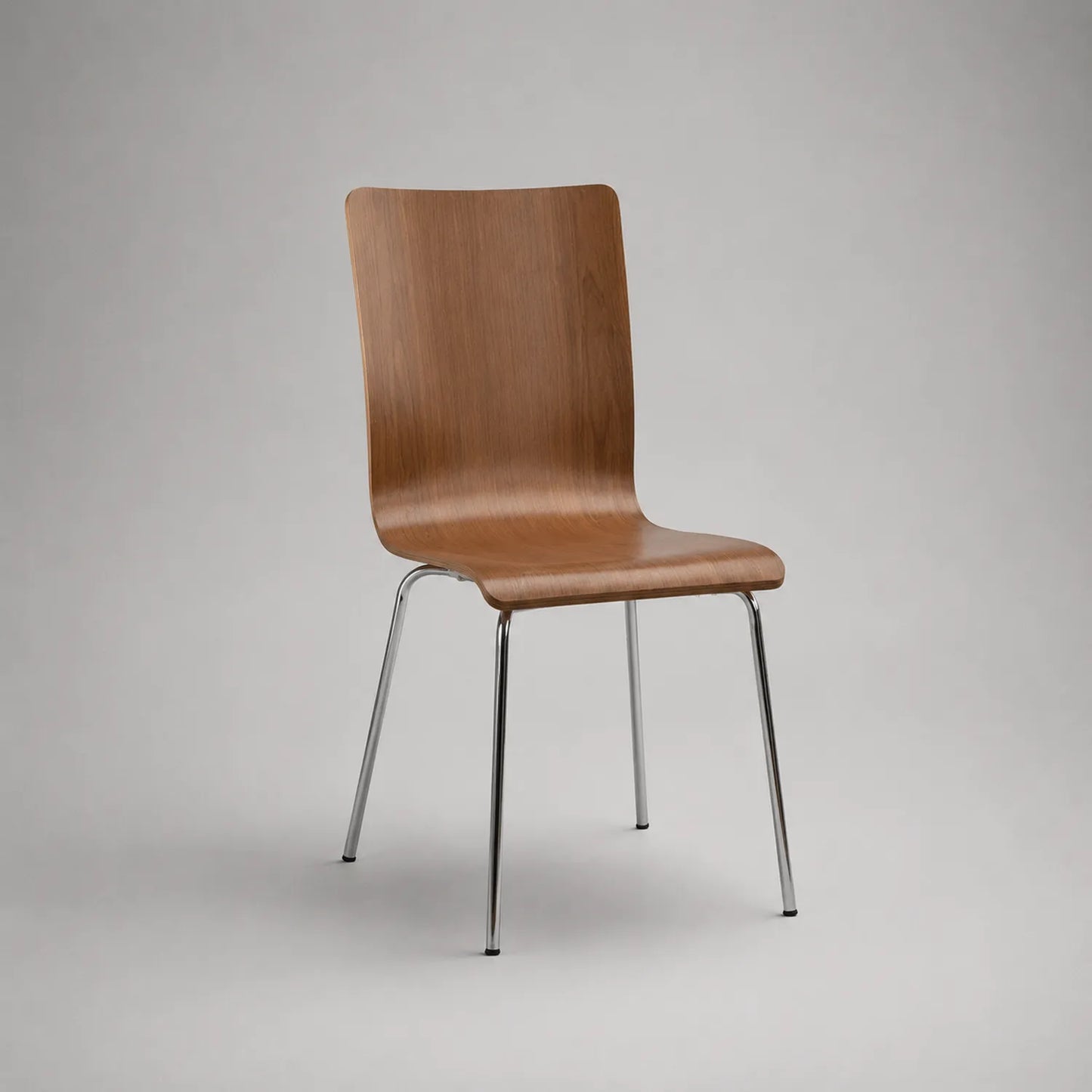 Stuhl aus Holz und Metall, Braun