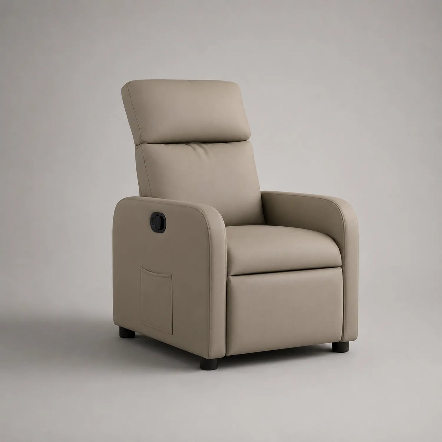 Sessel PU-Leder Beige Verstellbar 98cm Höhe