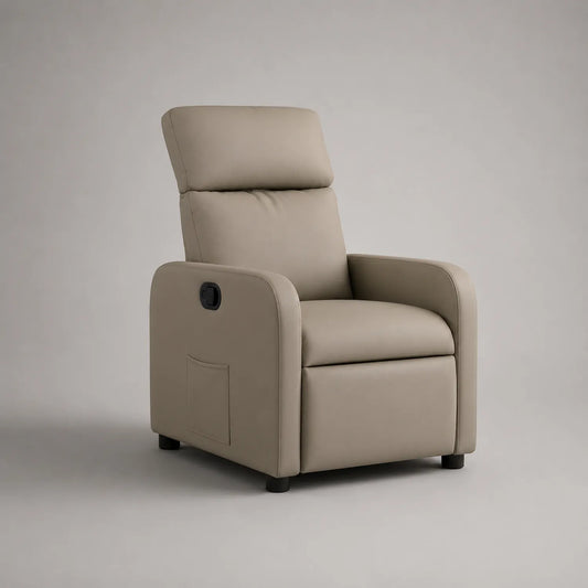Sessel PU-Leder Beige Verstellbar 98cm Höhe