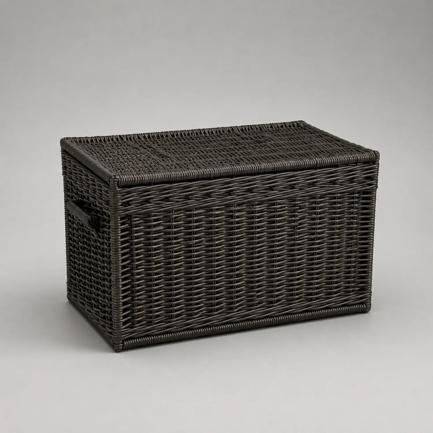 Aufbewahrungsbox aus Kunststoff-Rattan 60x40x40 cm Dunkelbraun
