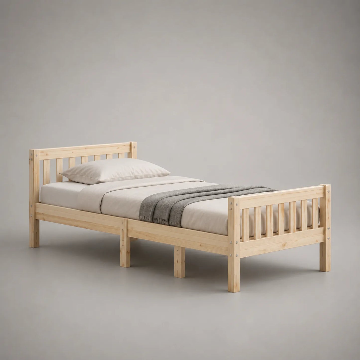 Einzelbett Kiefer Massivholz 200x90 cm
