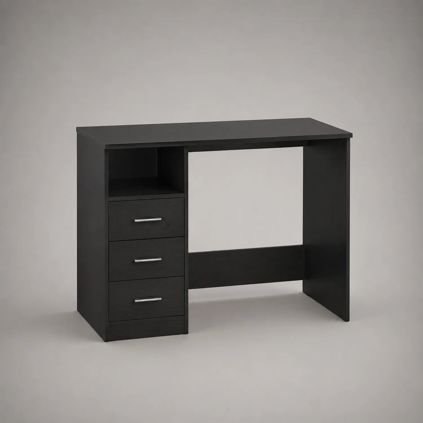 Schreibtisch aus Holzwerkstoff mit 3 Schubladen Schwarz 110x45x76 cm