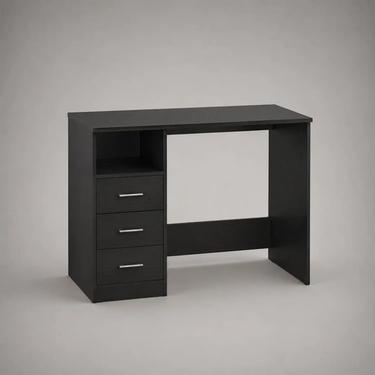 Schreibtisch aus Holzwerkstoff mit 3 Schubladen Schwarz 110x45x76 cm