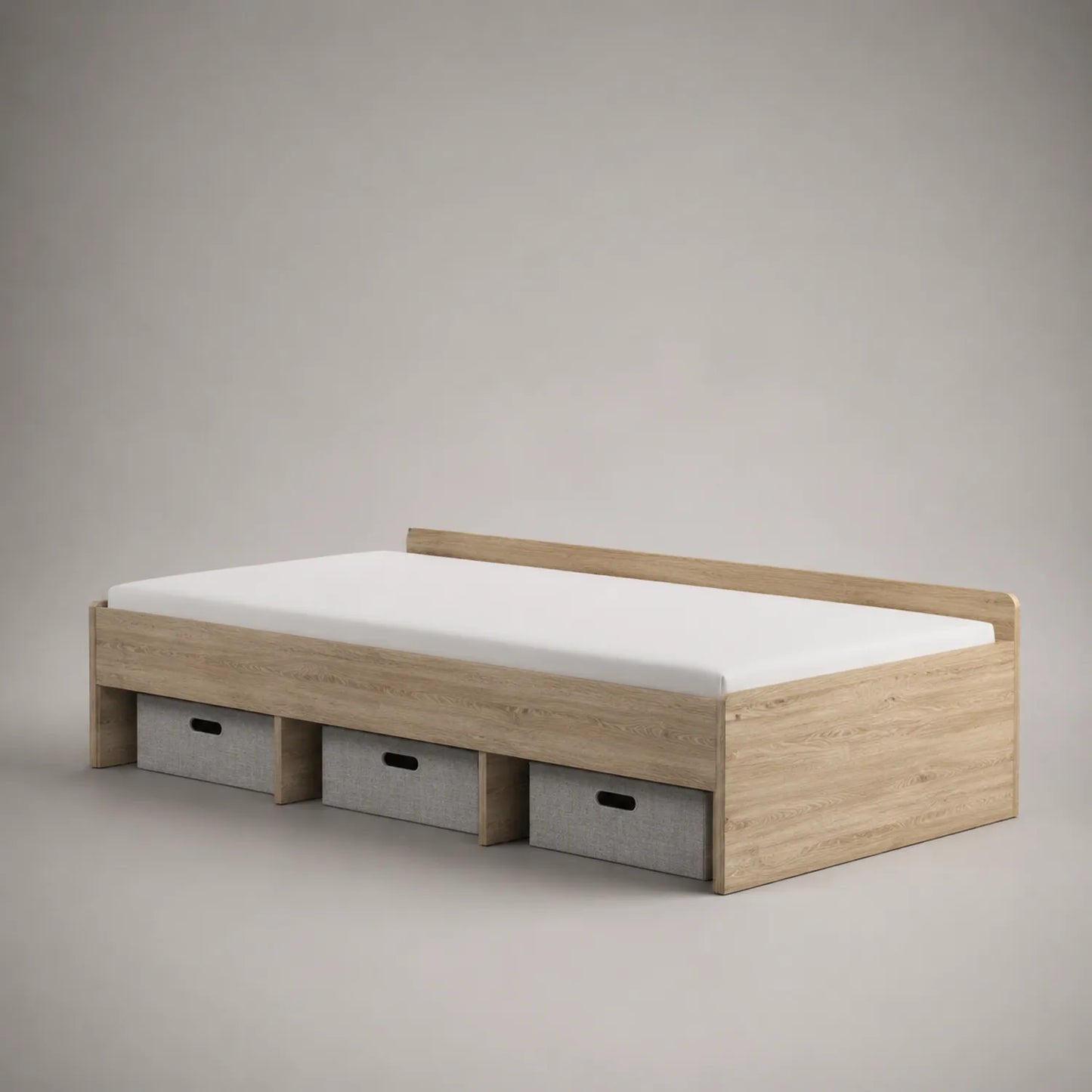 Holzbett mit Stauraum 90x200 cm