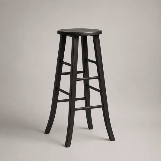 Holz Barhocker Schwarz 75cm