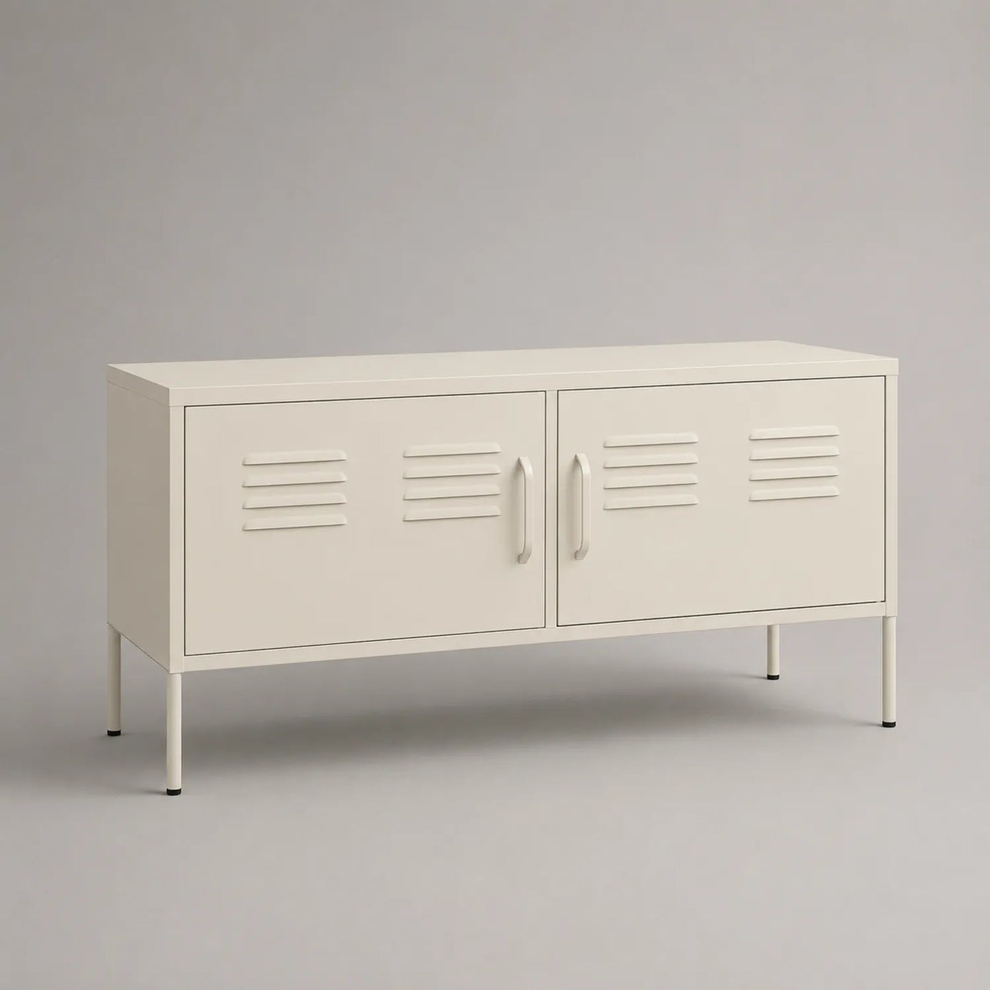 Metall TV-Schrank mit zwei Türen Creme 120x40x50 cm