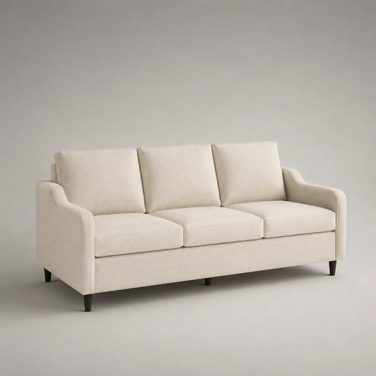 Dreier-Sofa Polyestergewebe Beige 220 cm