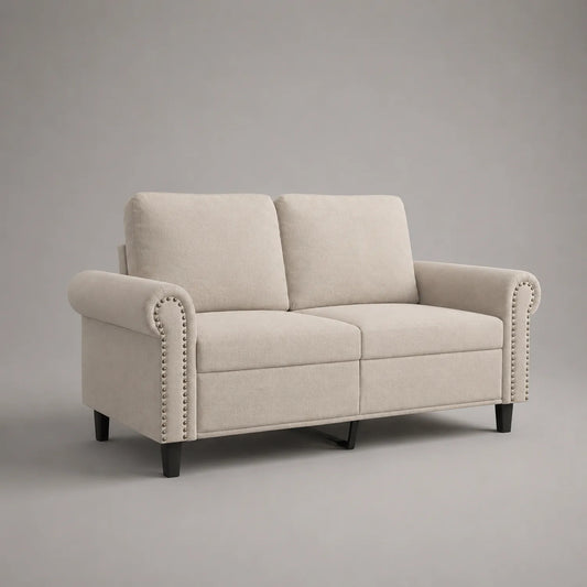 2-Sitzer Sofa Stoff Beige 150cm