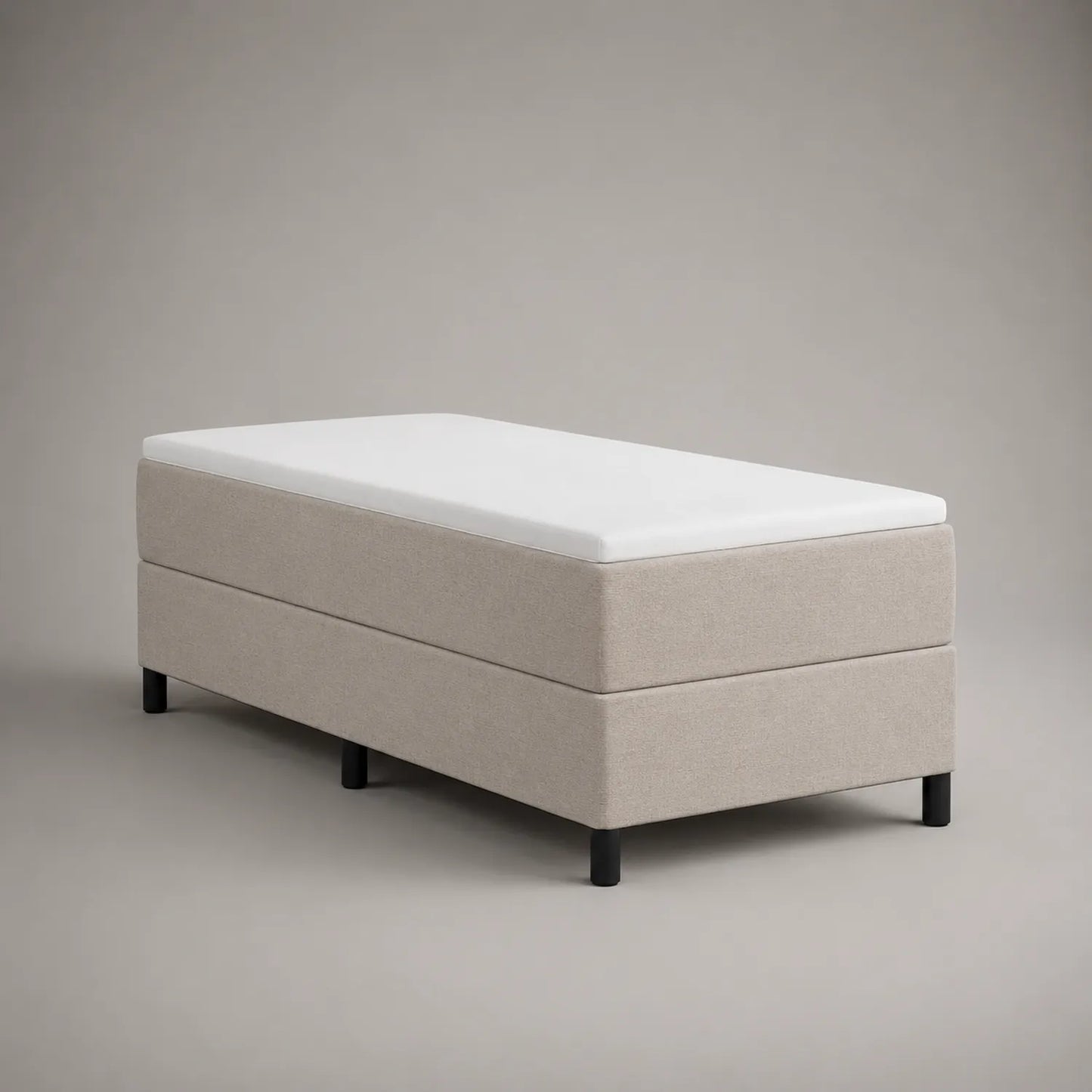Einzelbett Textil 200x100 cm Beige/Weiß