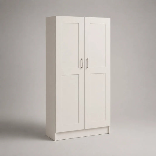 Weißer Schrank mit 2 Türen aus MDF 180x80x50 cm
