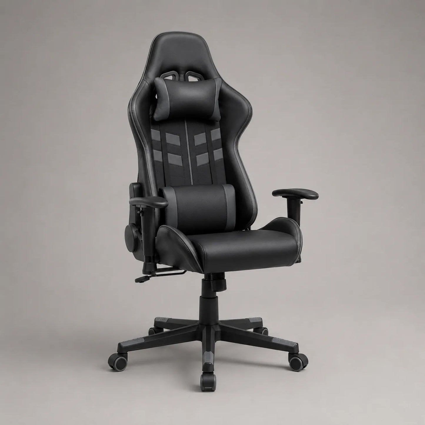 Ergonomischer Gaming-Stuhl PU-Leder Schwarz