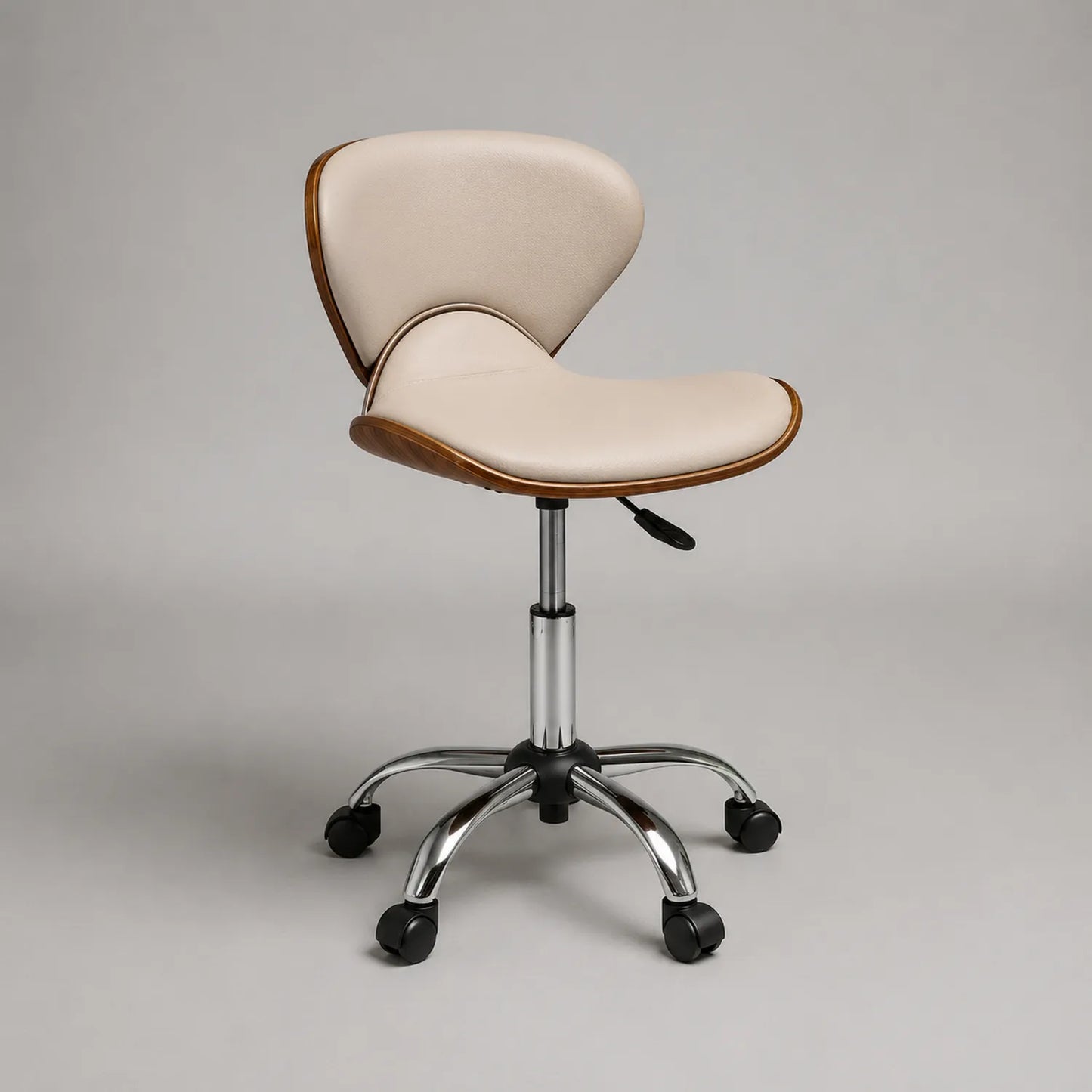 Bürostuhl aus PU-Leder, höhenverstellbar, Beige