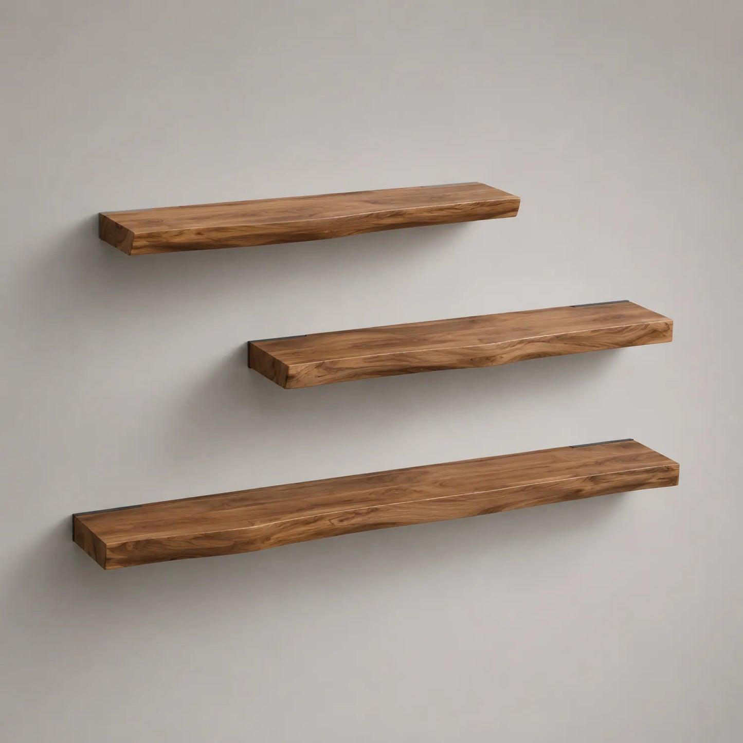Wandregal-Set aus Akazienholz 3-teilig
