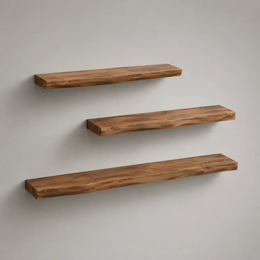 Wandregal-Set aus Akazienholz 3-teilig