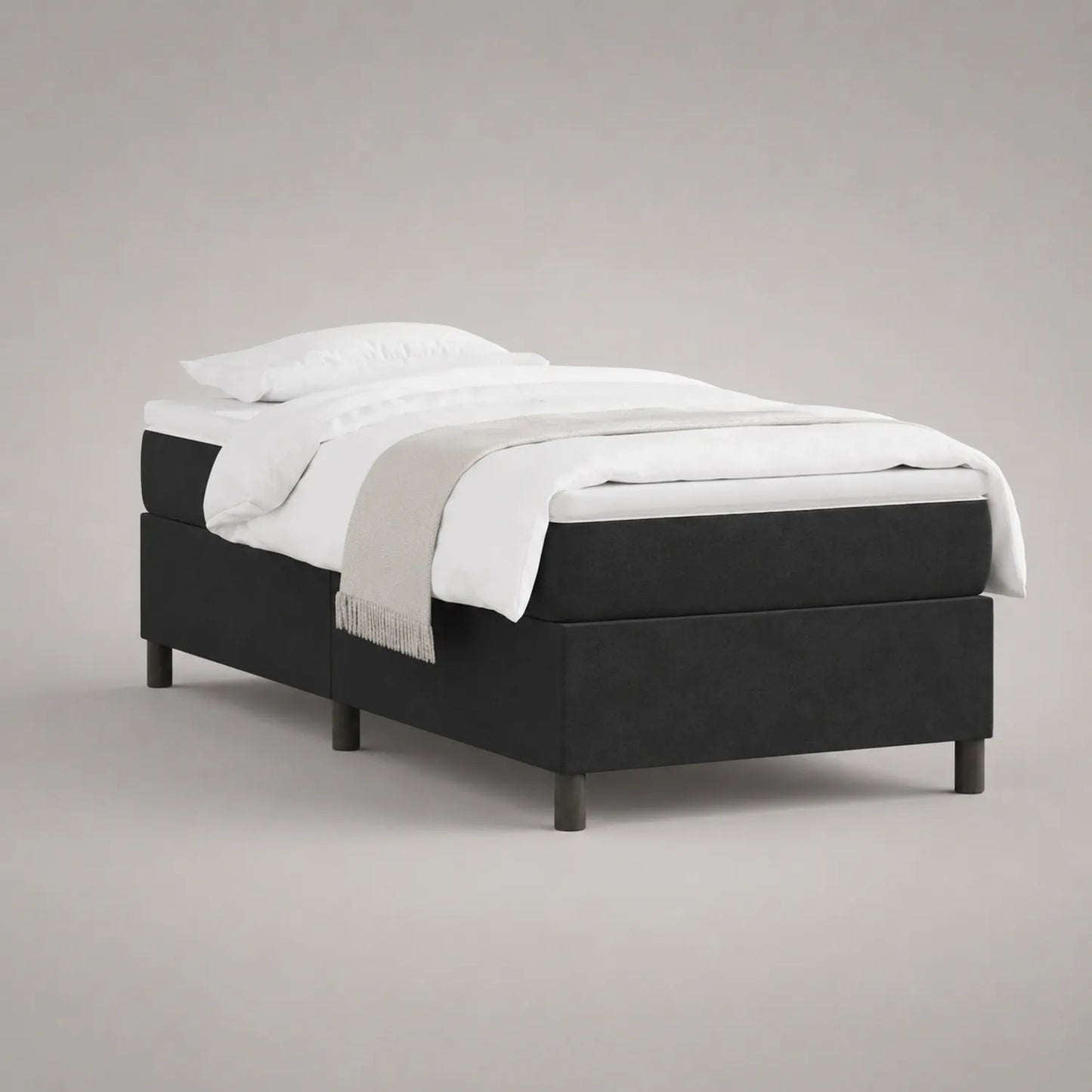 Boxspringbett 90x200 cm Schwarz Baumwollmischung