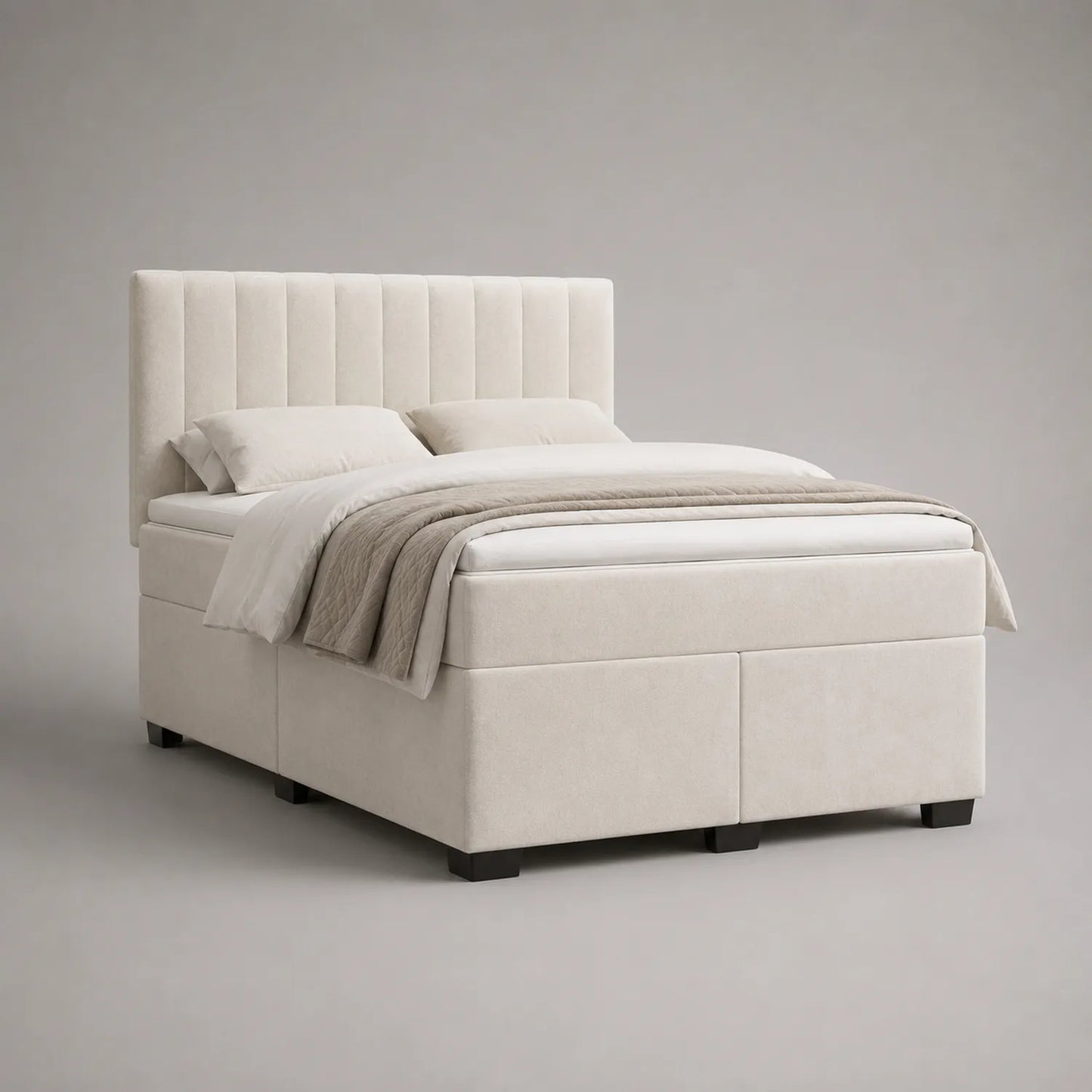 Boxspringbett 180x200 cm Polyester Beige