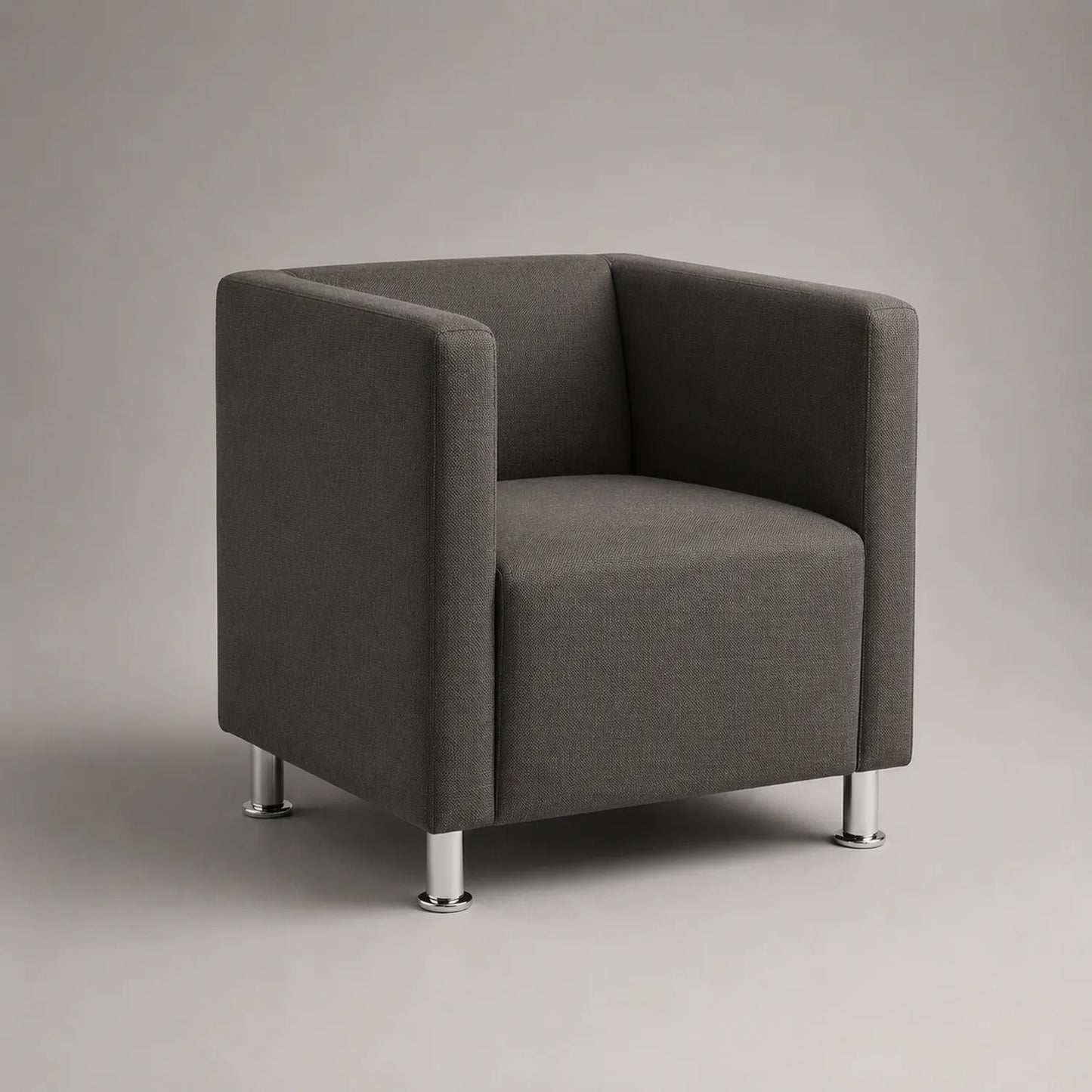 Polstersessel Dunkelgrau Polyester Metallbeine 80x70x70cm
