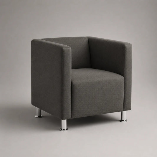 Polstersessel Dunkelgrau Polyester Metallbeine 80x70x70cm